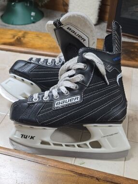 Bauer Black and White Youth Ice Hockey Skates